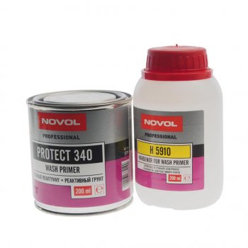 1 139 р. Грунт кислотный PROTECT 340 0.2л с отвердителем Н5910 0.2л NOVOL NOVOL 37219  с доставкой в г. Пермь. Увеличить фотографию 1