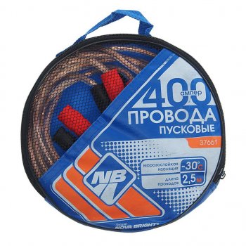 559 р. Провода для прикуривания 400А 2.5м NOVA BRIGHT NOVA BRIGHT 37661  с доставкой в г. Пермь. Увеличить фотографию 1