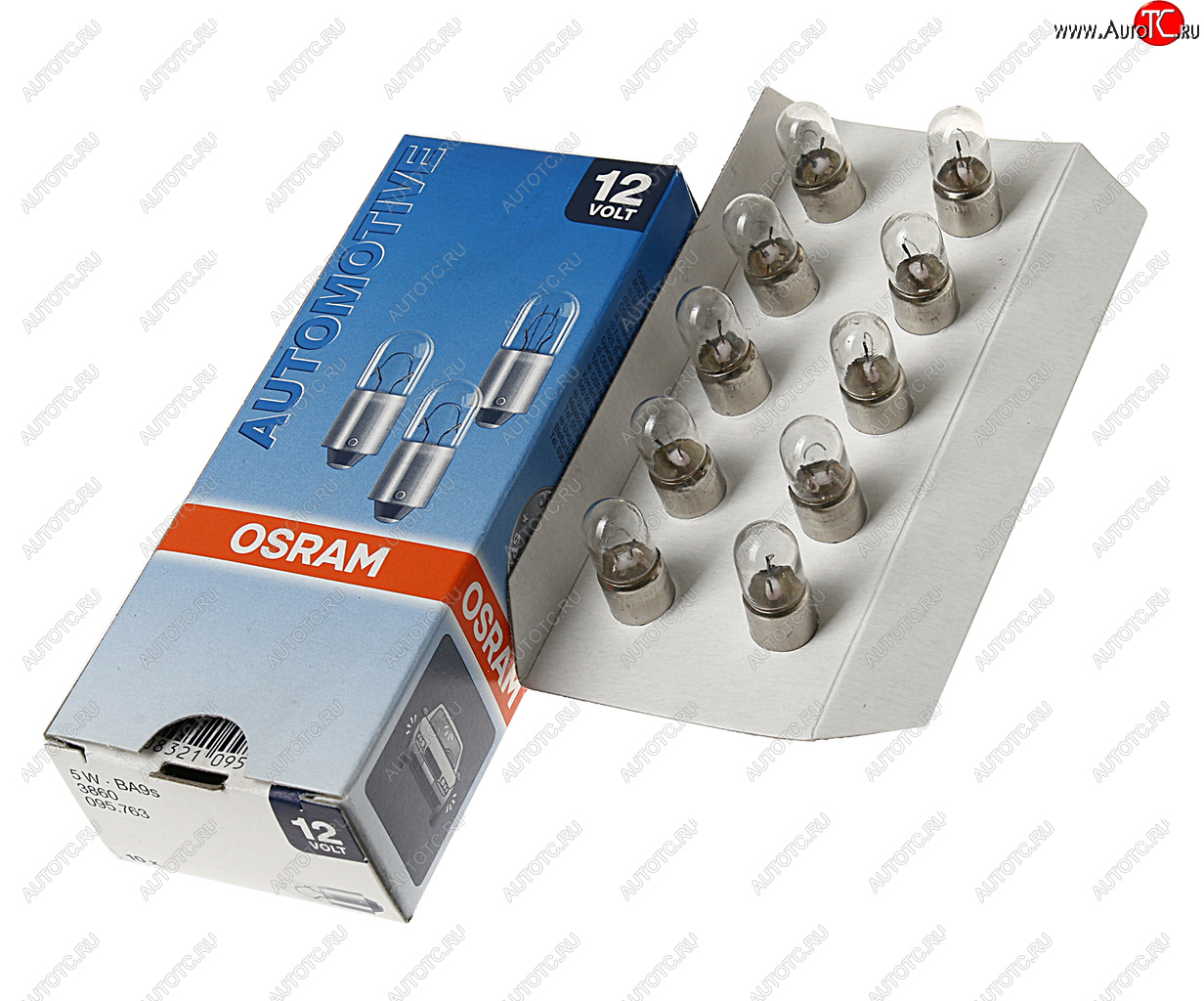 85 р. Лампа 12V 5W BA9s OSRAM OSRAM 3860  с доставкой в г. Пермь