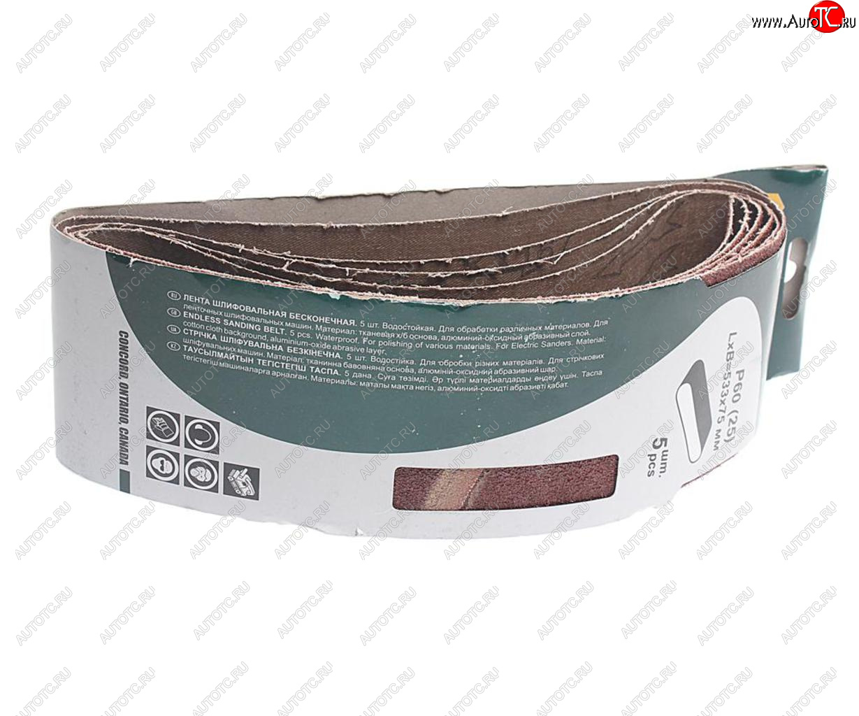 399 р. Лента шлифовальная 75х533мм P60 5шт. FIT FIT 39693  с доставкой в г. Пермь