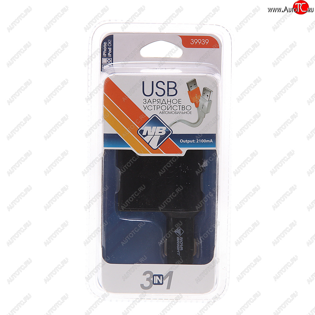 699 р. Разветвитель прикуривателя 1-но гнездовой 12-24V 2USB 2.1A NOVA BRIGHT NOVA BRIGHT 39939  с доставкой в г. Пермь