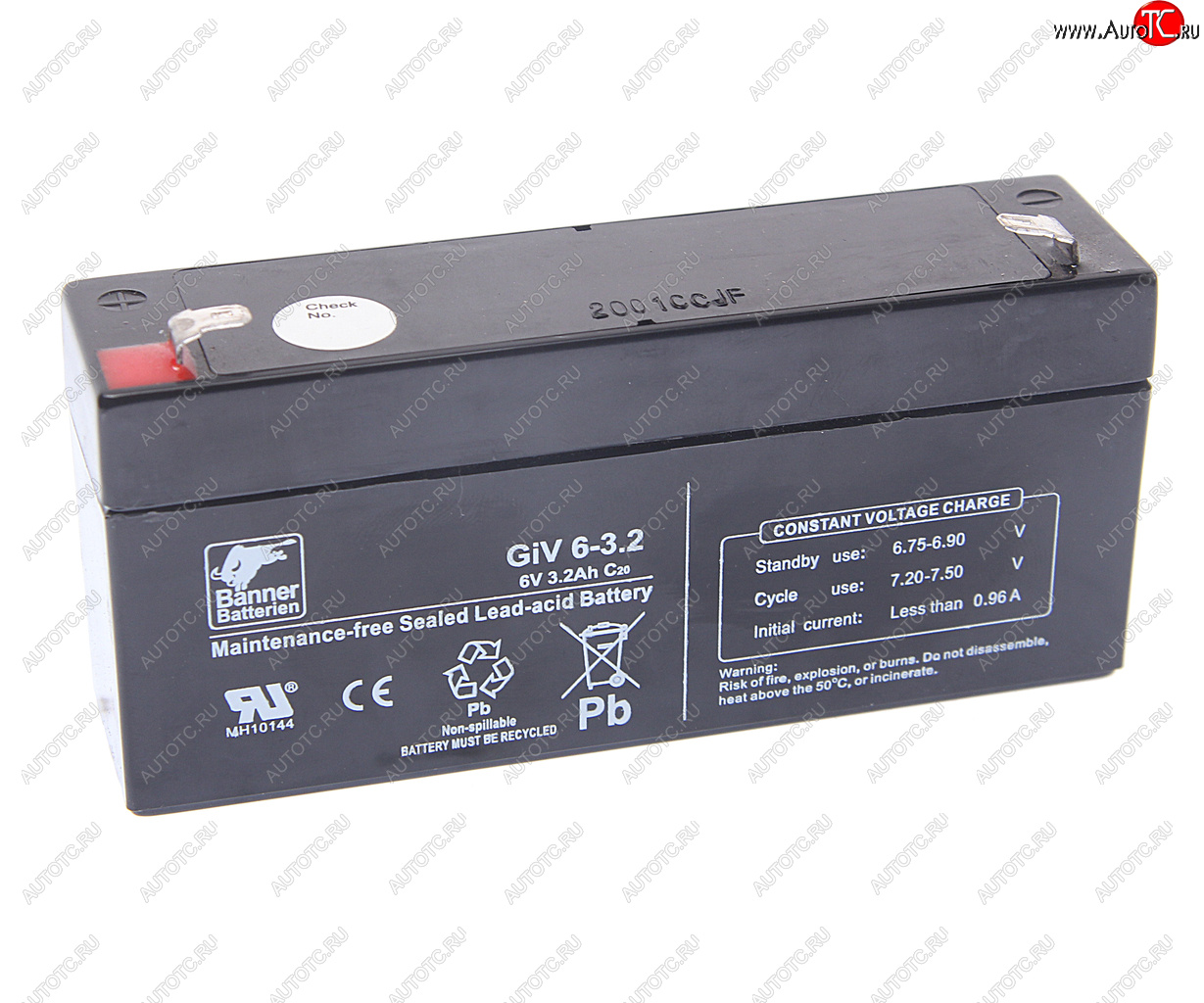 1 399 р. Аккумулятор BANNER GIV 3.2Ач BANNER 3ст3,2 giv 06-3,2  с доставкой в г. Пермь