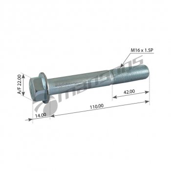 116 р. Болт MAN крепления опоры кабины (М16x1.5х110мм) MANSONS MANSONS 400.557  с доставкой в г. Пермь. Увеличить фотографию 1
