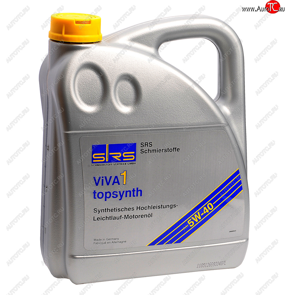 5 999 р. Масло моторное VIVA 1 TOPSYNTH 5W40 синт.4л SRS SRS 4033885000458  с доставкой в г. Пермь
