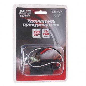 239 р. Удлинитель прикуривателя 12-24V клеммы-гнездо 0.3м. AVS AVS 43219  с доставкой в г. Пермь. Увеличить фотографию 1