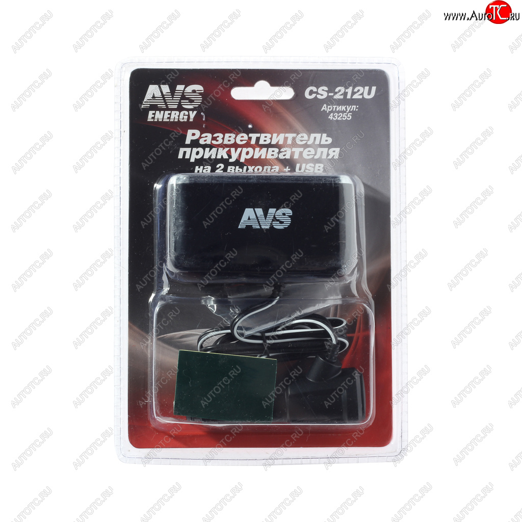 669 р. Разветвитель прикуривателя 2-х гнездовой 12-24V 1USB AVS AVS 43255  с доставкой в г. Пермь