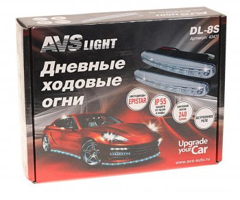 769 р. Огни ходовые дневного света 12V 2.4W 8 светодиодов 2шт. AVS AVS 43477  с доставкой в г. Пермь. Увеличить фотографию 4