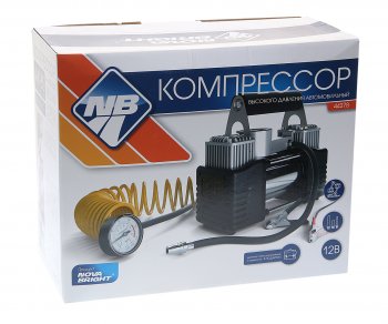2 989 р. Компрессор автомобильный 85лмин. 10атм. 25А 12V на клеммы АКБ NOVA BRIGHT NOVA BRIGHT 44278  с доставкой в г. Пермь. Увеличить фотографию 4