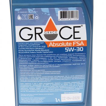 699 р. Масло моторное ABSOIUTE FSA 5W30 синт.1л GRACE GRACE 4603728811338  с доставкой в г. Пермь. Увеличить фотографию 2