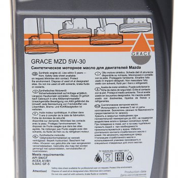 1 029 р. Масло моторное для MAZDA 5W30 синт.1л GRACE GRACE 4603728812618  с доставкой в г. Пермь. Увеличить фотографию 2