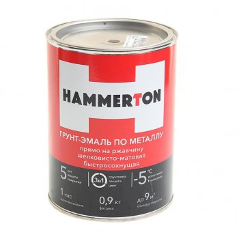 779 р. Грунт-эмаль по ржавчине черная 0.9л HAMMERTON HAMMERTON 4607808740631  с доставкой в г. Пермь. Увеличить фотографию 1