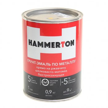819 р. Грунт-эмаль по ржавчине желтая 0.9л HAMMERTON HAMMERTON 4607808740655  с доставкой в г. Пермь. Увеличить фотографию 1
