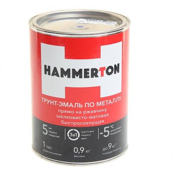 819 р. Грунт-эмаль по ржавчине синяя 0.9л HAMMERTON HAMMERTON 4607808740716  с доставкой в г. Пермь. Увеличить фотографию 1