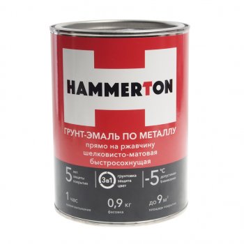 769 р. Грунт-эмаль по ржавчине коричневая 0.9л HAMMERTON HAMMERTON 4607808740778  с доставкой в г. Пермь. Увеличить фотографию 1