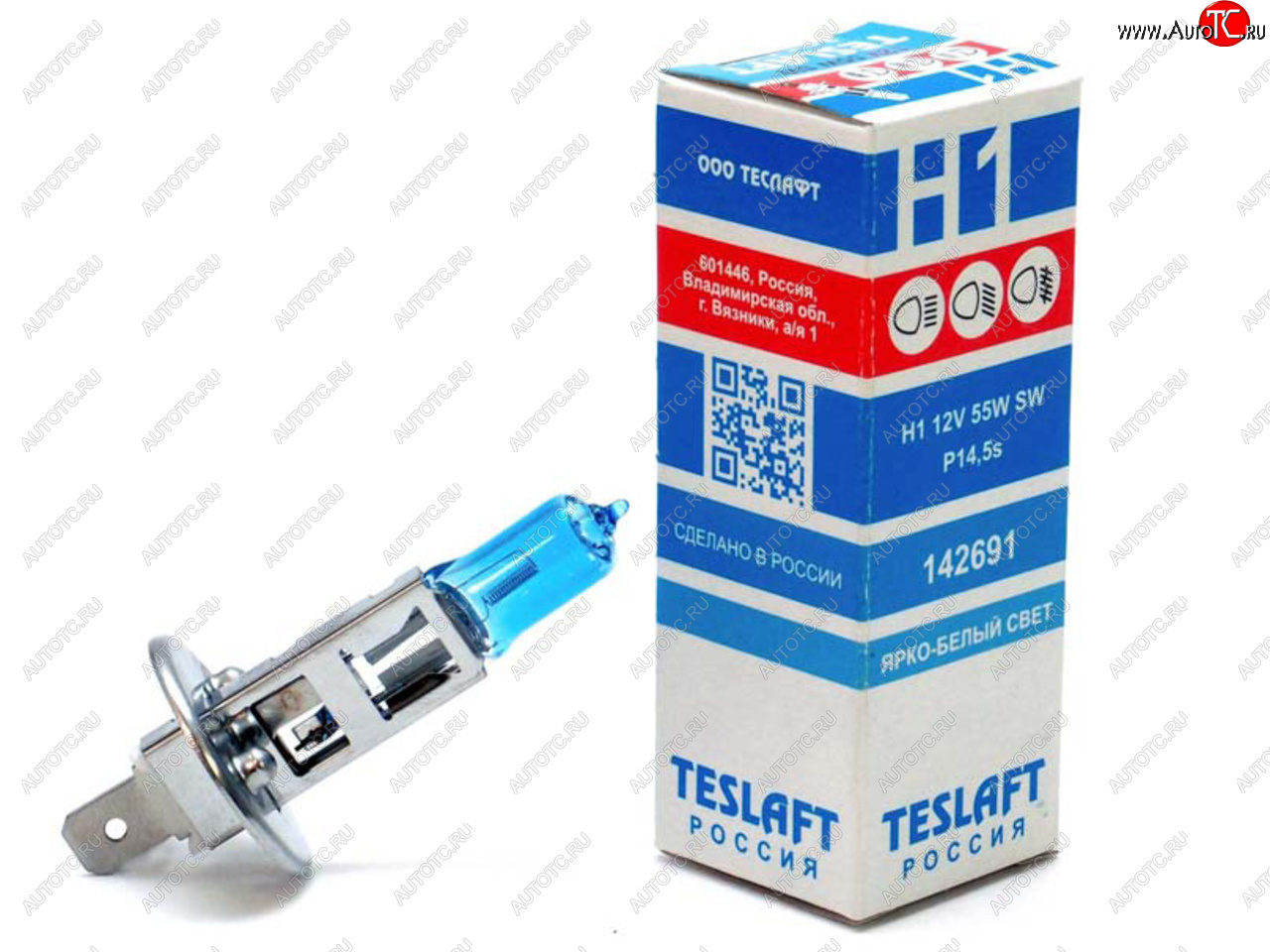 177 р. Лампа 12V H1 55W P14.5s 3700K 1100лм Super White TESLAFT (Россия) TESLAFT 4631111142691  с доставкой в г. Пермь