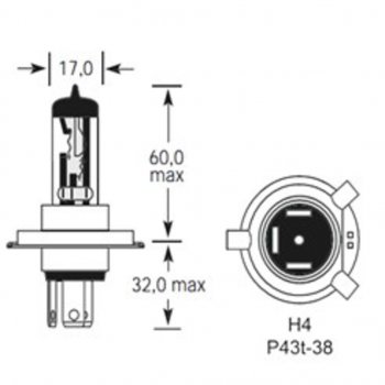163 р. Лампа 12V H4 6055W P43t-38 16501000лм Стандарт TESLAFT (Россия) TESLAFT 4631111142752  с доставкой в г. Пермь. Увеличить фотографию 2