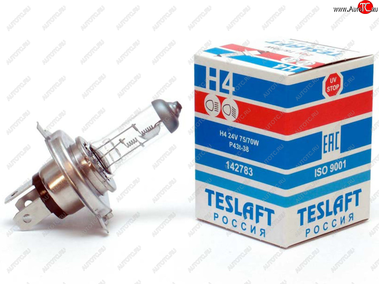 206 р. Лампа 24V H4 7570W P43t-38 19001200лм Стандарт TESLAFT (Россия) TESLAFT 4631111142783  с доставкой в г. Пермь