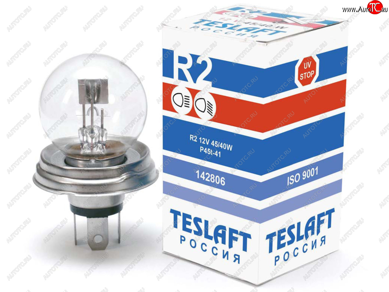 138 р. Лампа 12V R2 4540W P45t-41 1000860лм Стандарт TESLAFT (Россия) TESLAFT 4631111142806  с доставкой в г. Пермь