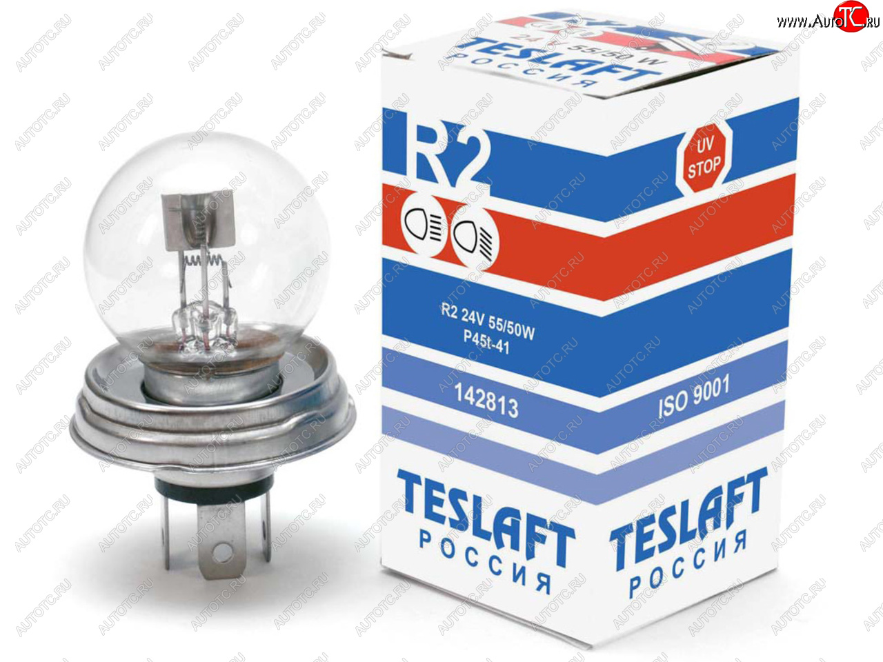 148 р. Лампа 24V R2 5550W P45t-41 14001000лм Стандарт TESLAFT (Россия) TESLAFT 4631111142813  с доставкой в г. Пермь