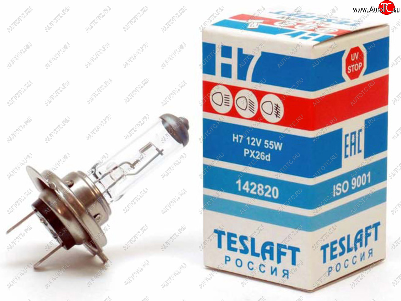 192 р. Лампа 12V H7 55W PX26d 1500лм Стандарт TESLAFT (Россия) TESLAFT 4631111142820  с доставкой в г. Пермь
