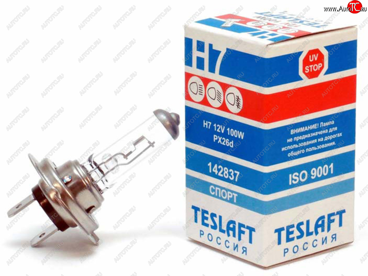 256 р. Лампа 12V H7 100W PX26d 1750лм Спорт TESLAFT (Россия) TESLAFT 4631111142837  с доставкой в г. Пермь