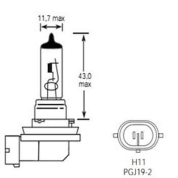 299 р. Лампа 12V H11 55W PGJ19-2 1350лм Стандарт TESLAFT (Россия) TESLAFT 4631111142868  с доставкой в г. Пермь. Увеличить фотографию 2