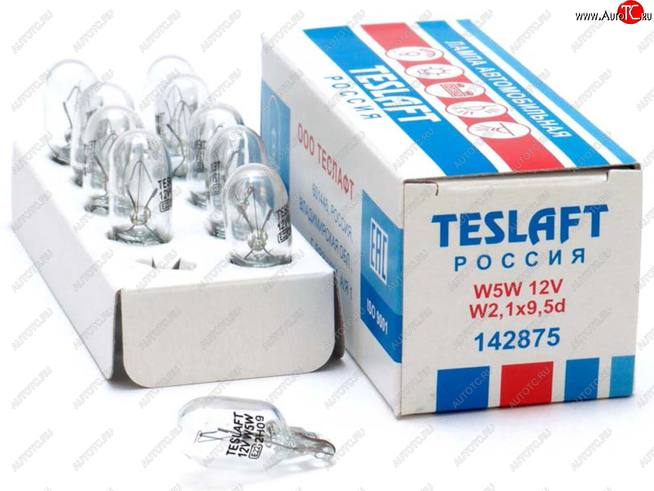 16 р. Лампа 12V W5W T10 W2.1x9.5d 50лм Стандарт TESLAFT (Россия) TESLAFT 4631111142875  с доставкой в г. Пермь