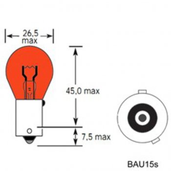44 р. Лампа 12V PY21W BAU15s 285лм желтая Amber TESLAFT (Россия) TESLAFT 4631111142974 TESLAFT 4631111142974  с доставкой в г. Пермь. Увеличить фотографию 2