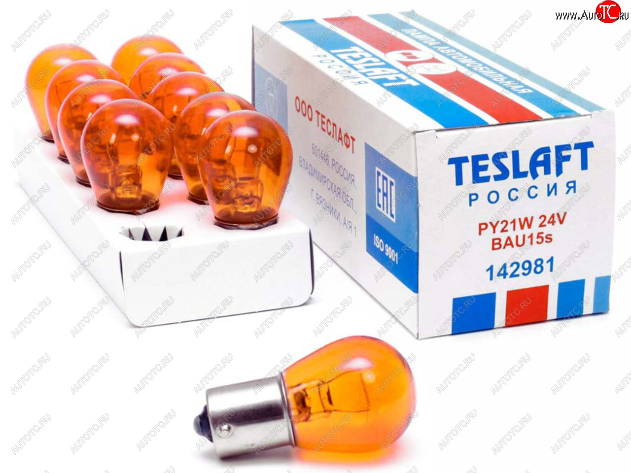46 р. Лампа 24V PY21W BAU15s 250лм желтая Amber TESLAFT (Россия) TESLAFT 4631111142981  с доставкой в г. Пермь