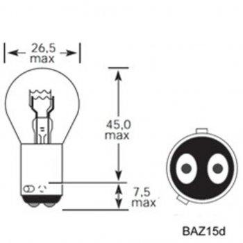 31 р. Лампа 12V P214W BAZ15d 44015лм Стандарт TESLAFT (Россия) TESLAFT 4631111142998  с доставкой в г. Пермь. Увеличить фотографию 2