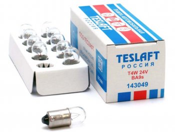 32 р. Лампа 24V T4W BA9s 35лм Стандарт TESLAFT (Россия) TESLAFT 4631111143049  с доставкой в г. Пермь. Увеличить фотографию 3