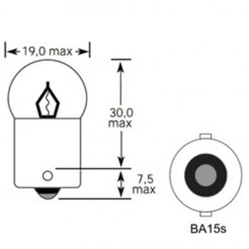 26 р. Лампа 12V R10W BA15s 130лм Стандарт TESLAFT (Россия) TESLAFT 4631111143070  с доставкой в г. Пермь. Увеличить фотографию 4