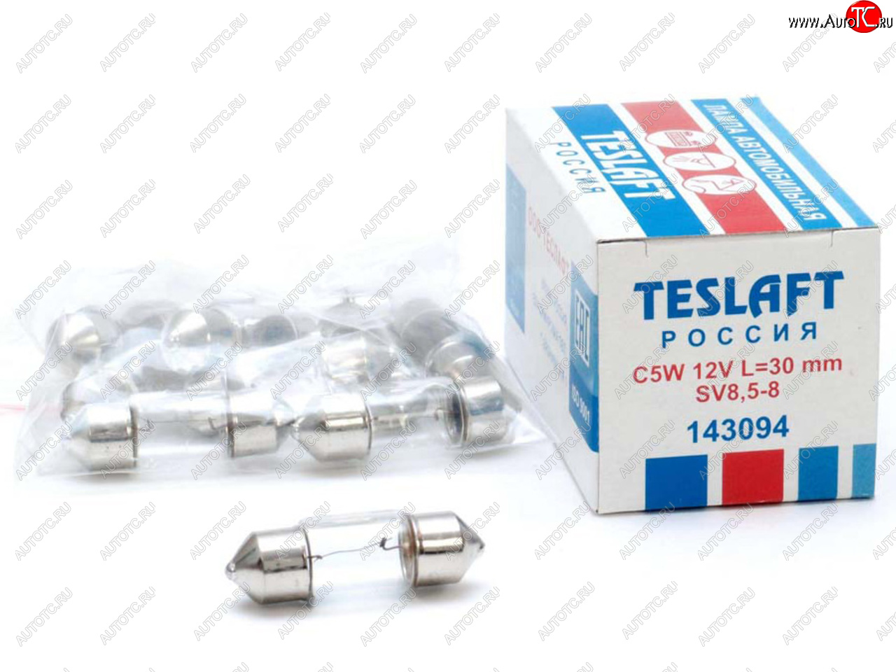 34 р. Лампа 12V C5W SV8.5-8 30мм 40лм TESLAFT (Россия) TESLAFT 4631111143094  с доставкой в г. Пермь