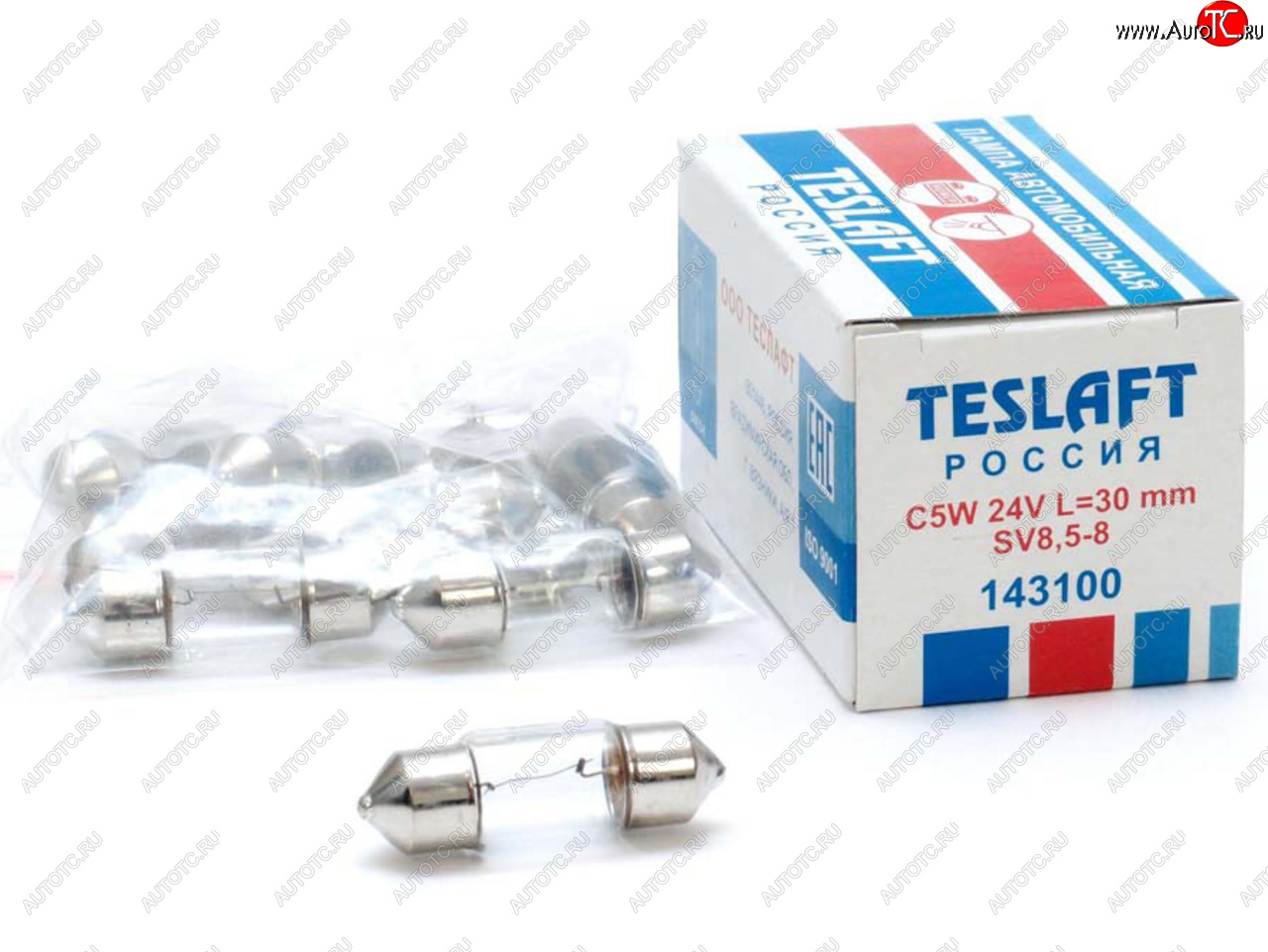 41 р. Лампа 24V C5W SV8.5-8 30мм 40лм TESLAFT (Россия) TESLAFT 4631111143100  с доставкой в г. Пермь