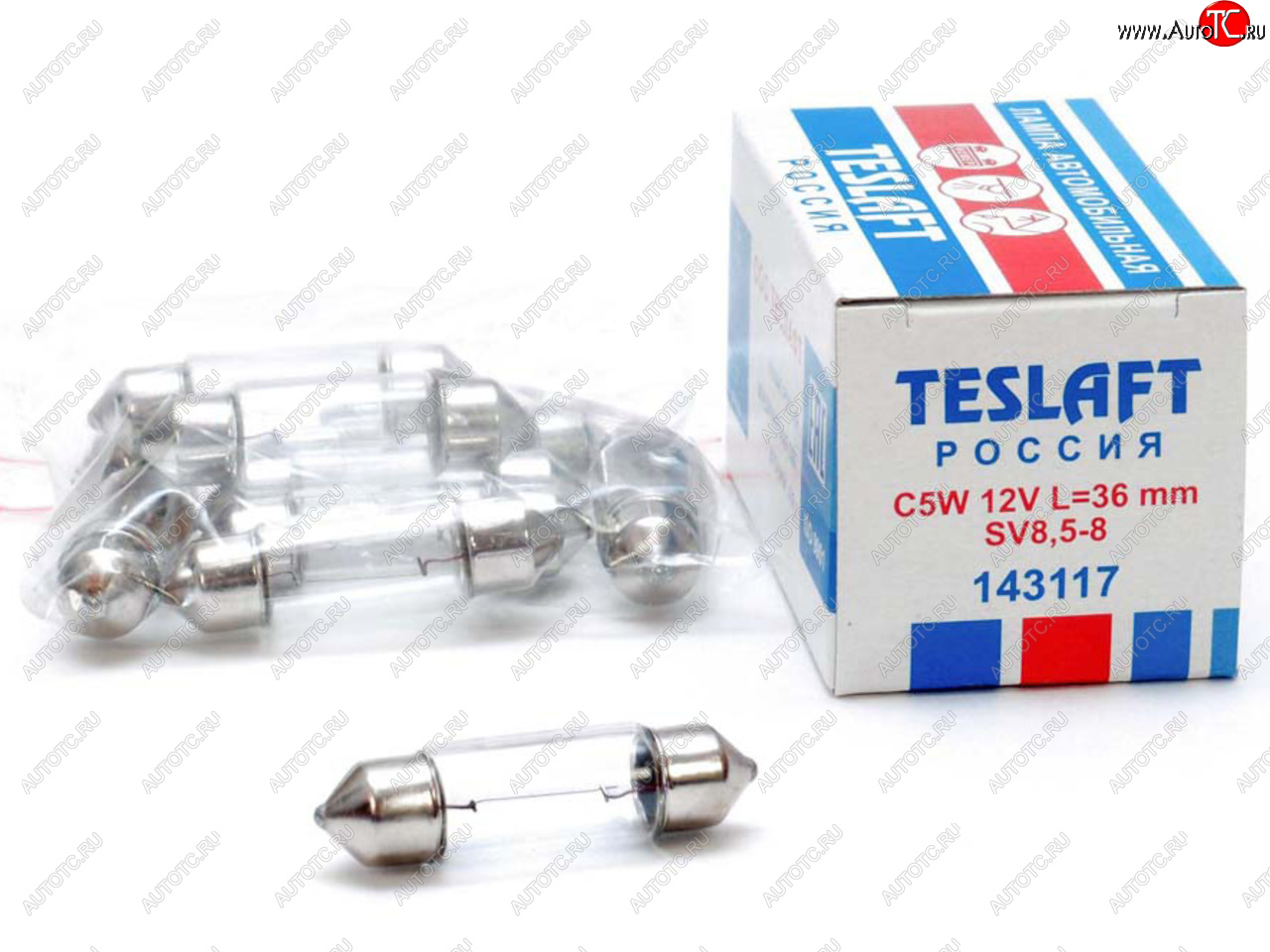 34 р. Лампа 12V C5W SV8.5-8 36мм 45лм TESLAFT (Россия) TESLAFT 4631111143117  с доставкой в г. Пермь