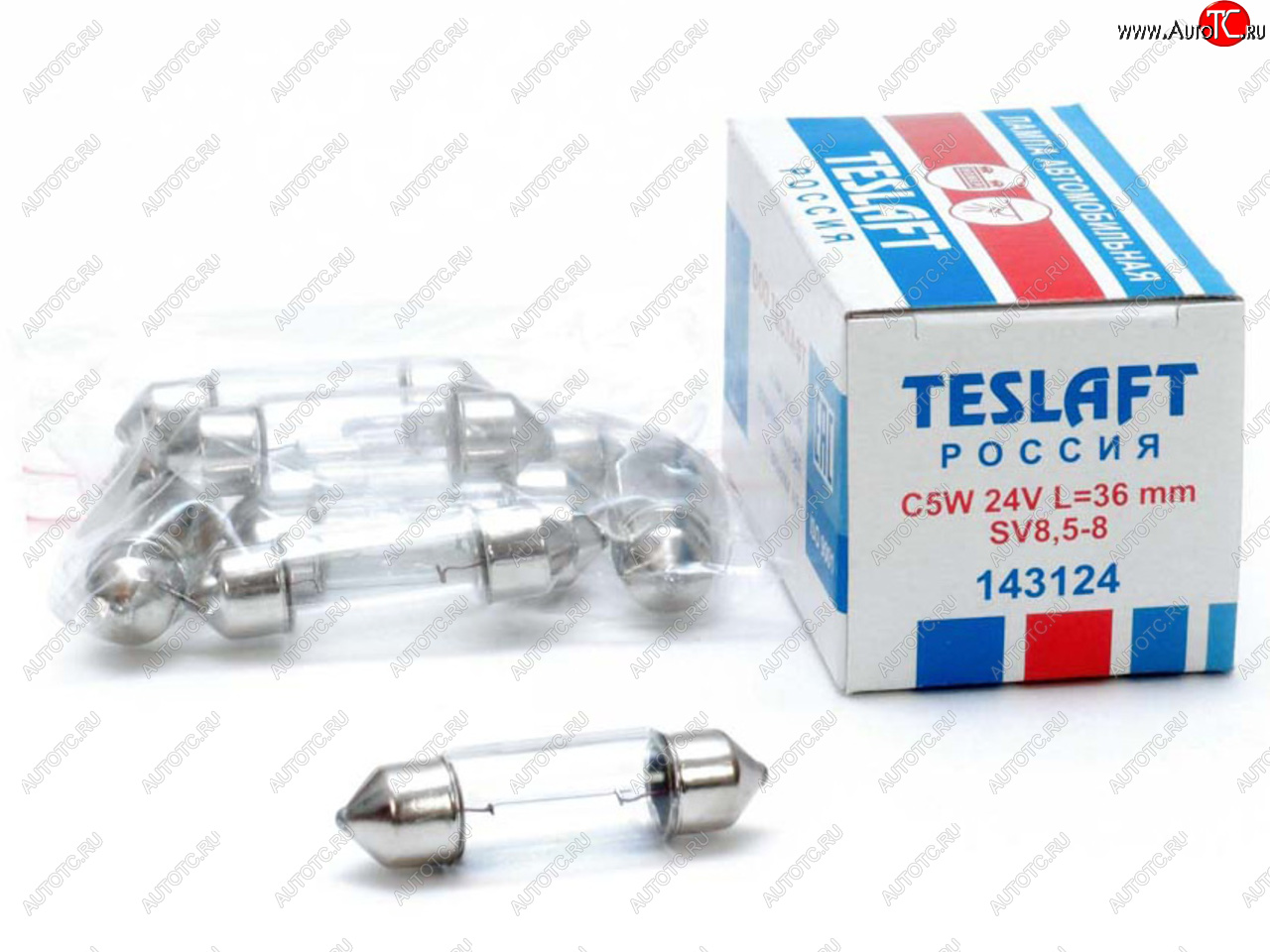 42 р. Лампа 24V C5W SV8.5-8 36мм 45лм TESLAFT (Россия) TESLAFT 4631111143124  с доставкой в г. Пермь