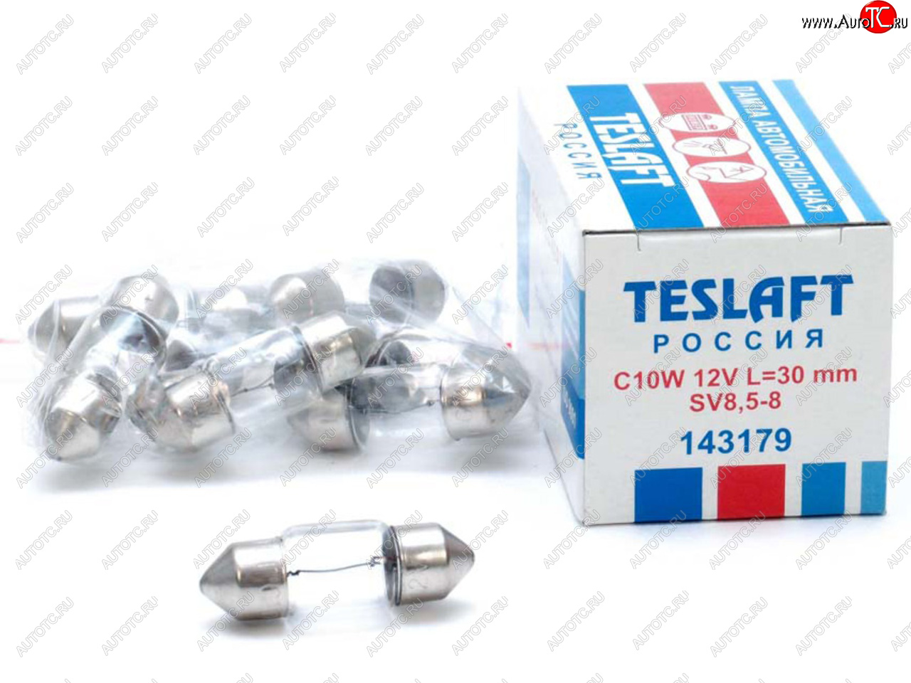 31 р. Лампа 12V C10W SV8.5-8 30мм 110лм TESLAFT (Россия) TESLAFT 4631111143179  с доставкой в г. Пермь