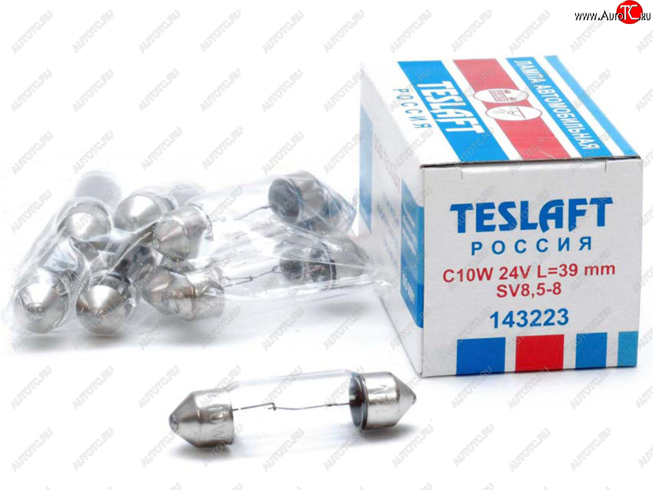 43 р. Лампа 24V C10W SV8.5-8 39мм 110лм TESLAFT (Россия) TESLAFT 4631111143223  с доставкой в г. Пермь