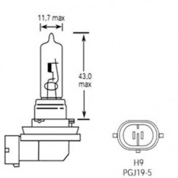 299 р. Лампа 12V H9 65W PGJ19-5 2100лм Стандарт TESLAFT (Россия) TESLAFT 4631111143261  с доставкой в г. Пермь. Увеличить фотографию 2