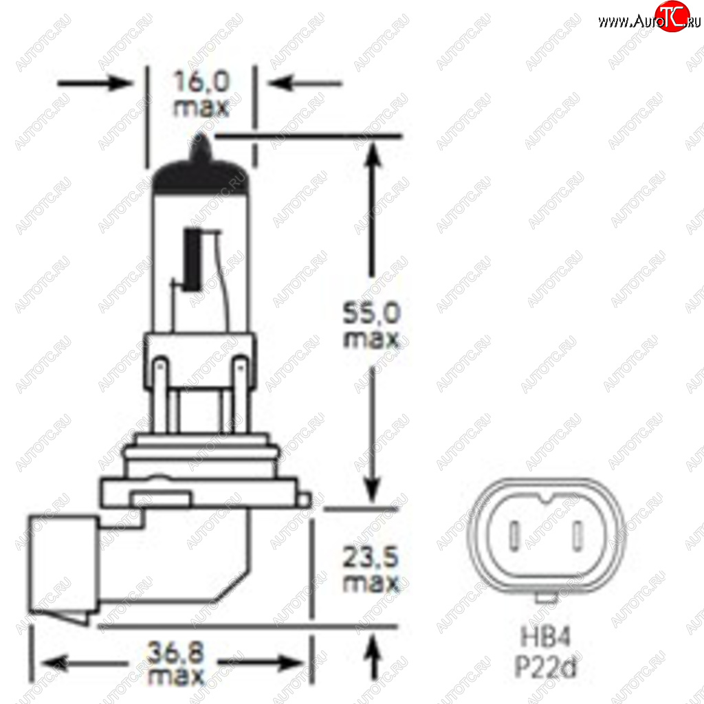 299 р. Лампа 12V HB4 51W P22d 1100лм Стандарт TESLAFT (Россия) TESLAFT 4631111143285  с доставкой в г. Пермь
