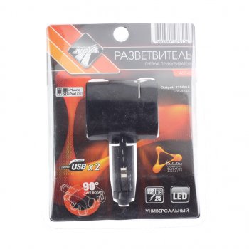 659 р. Разветвитель прикуривателя 1-но гнездовой 12-24V 2USB NOVA BRIGHT NOVA BRIGHT 46548  с доставкой в г. Пермь. Увеличить фотографию 1