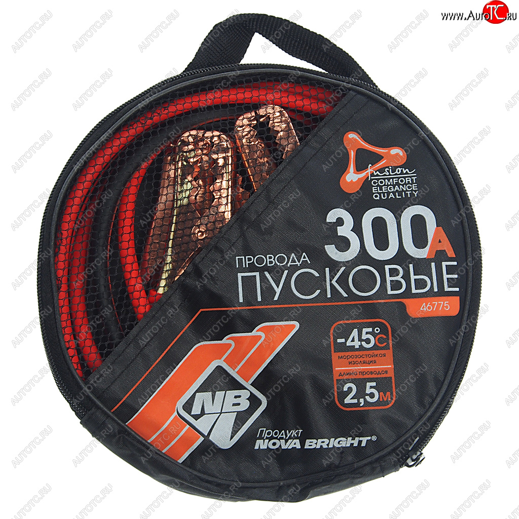 599 р. Провода для прикуривания 300А 2.5м Fusion NOVA BRIGHT NOVA BRIGHT 46775  с доставкой в г. Пермь