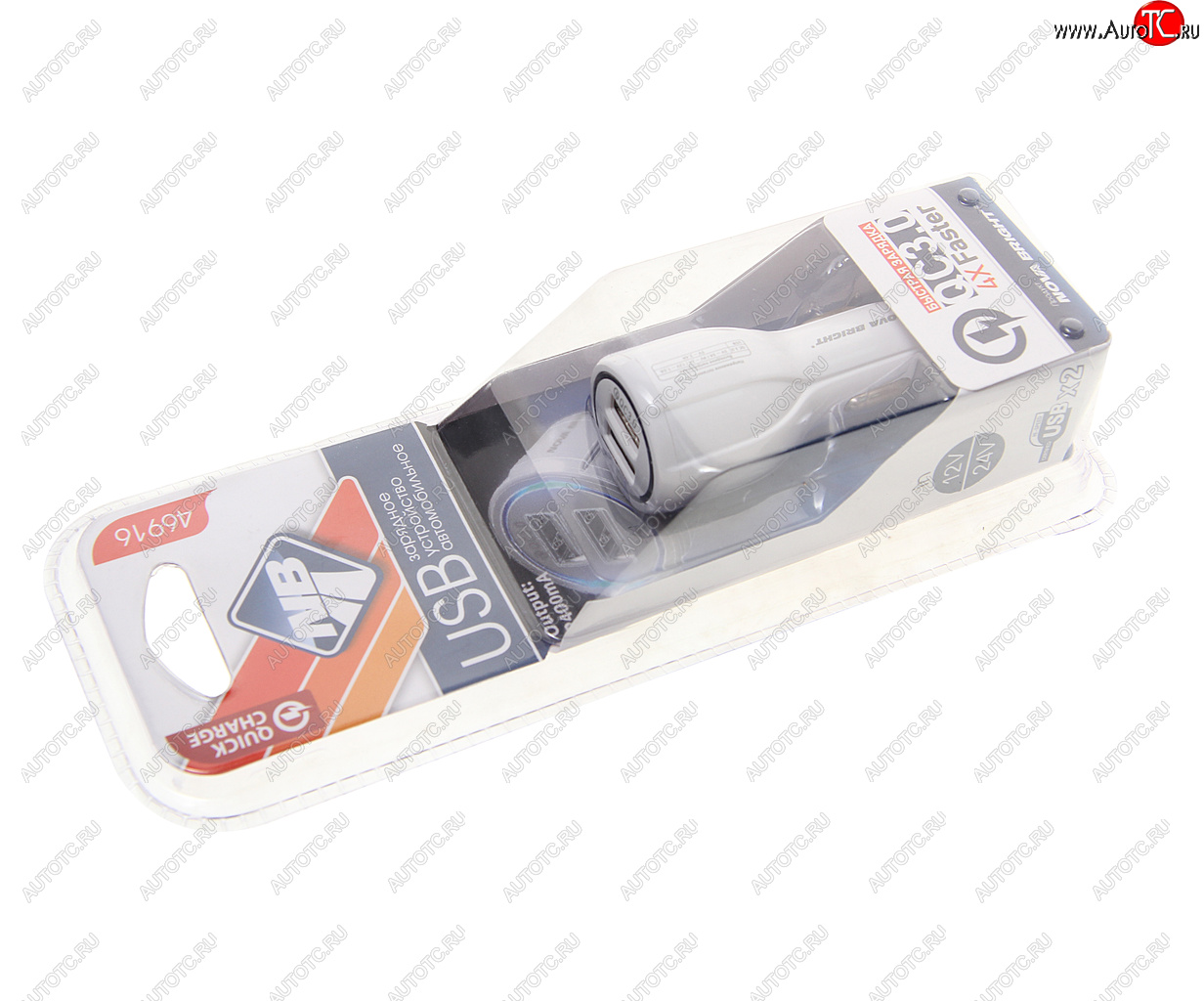 479 р. Устройство зарядное в прикуриватель 2USB 12V NOVA BRIGHT NOVA BRIGHT 46916  с доставкой в г. Пермь