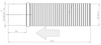 2 759 р. Гофра MAN выхлопной системы (d=111 L=415) (нерж.) с фланцем E-line DINEX DINEX 47271 DINEX 47271  с доставкой в г. Пермь. Увеличить фотографию 2