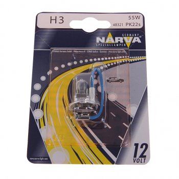 199 р. Лампа 12V H3 55W PK22s блистер (1шт.) Standard NARVA NARVA 483214000  с доставкой в г. Пермь. Увеличить фотографию 1
