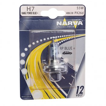 1 029 р. Лампа 12V H7 55W PX26d +50% блистер (1шт.) Range Power Blue+ NARVA NARVA 486384000  с доставкой в г. Пермь. Увеличить фотографию 1