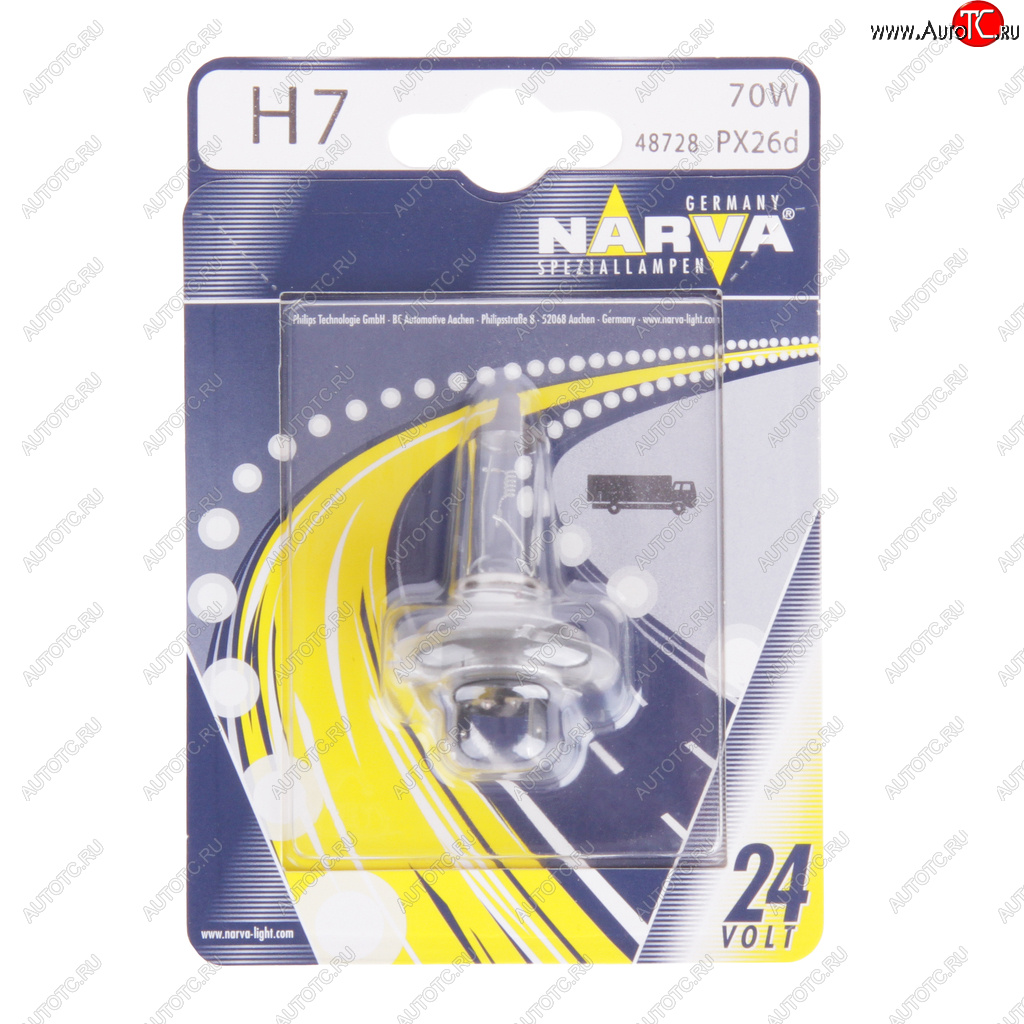 729 р. Лампа 24V H7 70W PX26d блистер (1шт.) Standard NARVA NARVA 487284000  с доставкой в г. Пермь