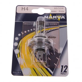 251 р. Лампа 12V H4 6055W P43t-38 блистер (1шт.) Standard NARVA NARVA 488814000  с доставкой в г. Пермь. Увеличить фотографию 1