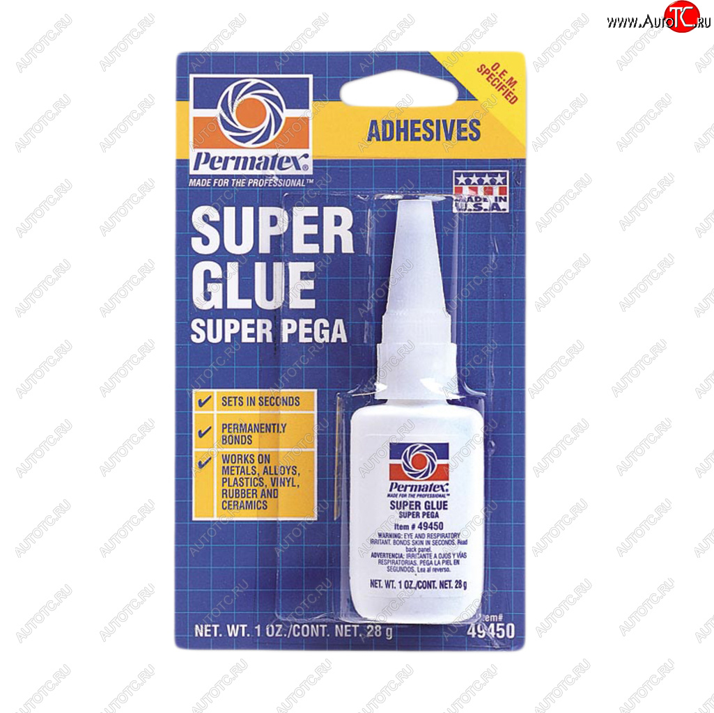 2 199 р. Клей-супер универсальный 28г Super Glue Super Pega PERMATEX PERMATEX 49450  с доставкой в г. Пермь