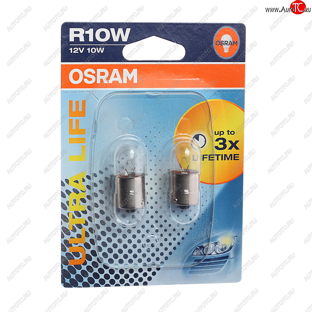 209 р. Лампа 12V R10W BA15s блистер (2шт.) Ultra Life OSRAM OSRAM 5008ult-02b  с доставкой в г. Пермь